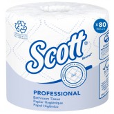 Scott Professional 100% Recycled Fiber Standard Roll 2-Ply Toilet Paper 13217 - 473 Sheets per Roll, 80 Rolls per Case